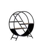 Cosmo Industrial Round Open Bookcase