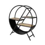 Cosmo Industrial Round Open Bookcase