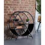 Cosmo Industrial Round Open Bookcase