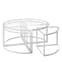 Ongar Grande Glass Coffee Table Set With Stainless Steel Base