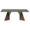 Orth Rectangular Stone Coffee Table With Gold Metal Base