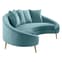 Osmodin Upholstered Velvet 4 Seater Sofa In Light Blue