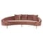 Osmodin Upholstered Velvet 4 Seater Sofa In Salmon Pink