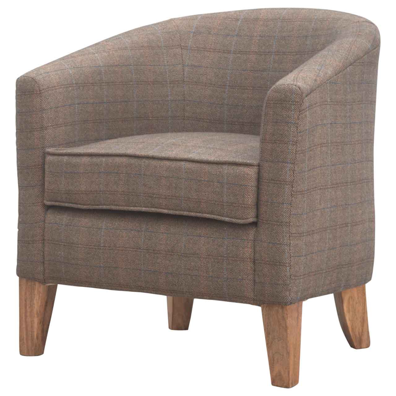 Upholstered Tweed Tub Chair