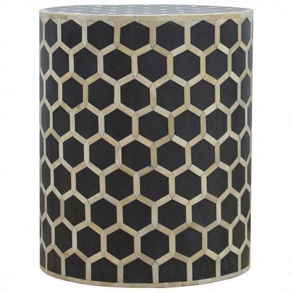 Cylindrical Bone Inlay Footstool