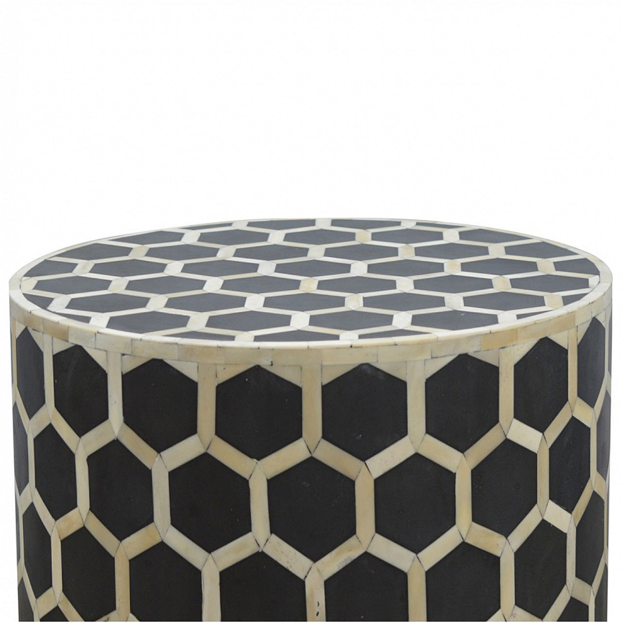 Cylindrical Bone Inlay Footstool