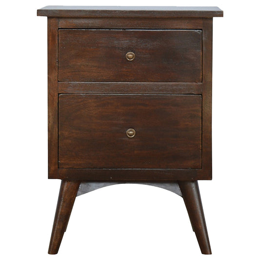 Walnut 2 Drawer Nordic Bedside