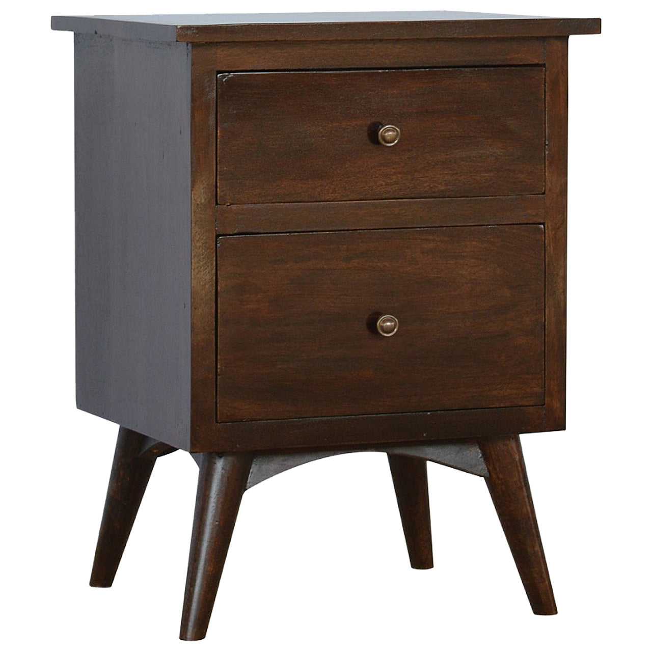 Walnut 2 Drawer Nordic Bedside