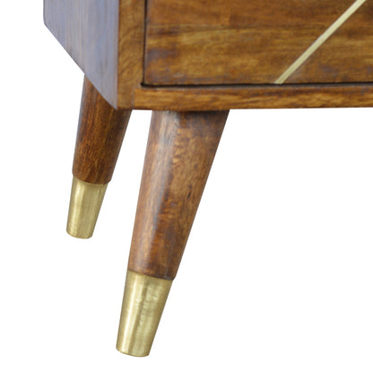 Gold Geometric Chestnut Bedside