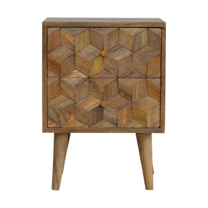 Cube Carved Bedside