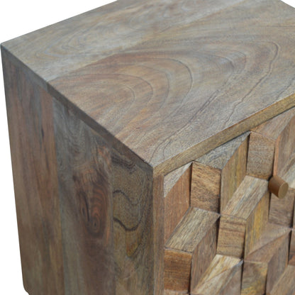 Cube Carved Bedside