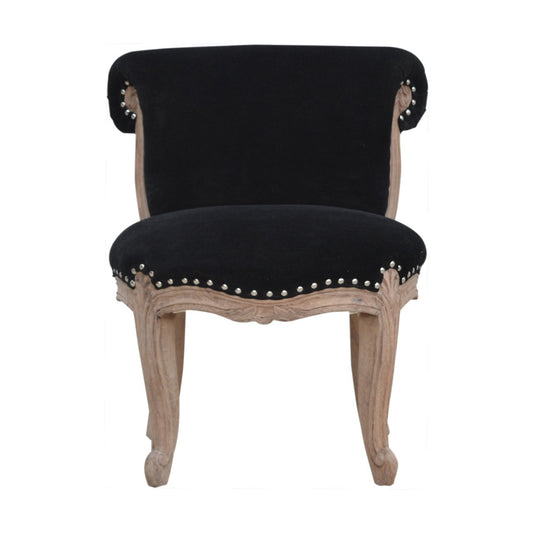 Black Velvet Studded Chair