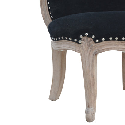 Black Velvet Studded Chair