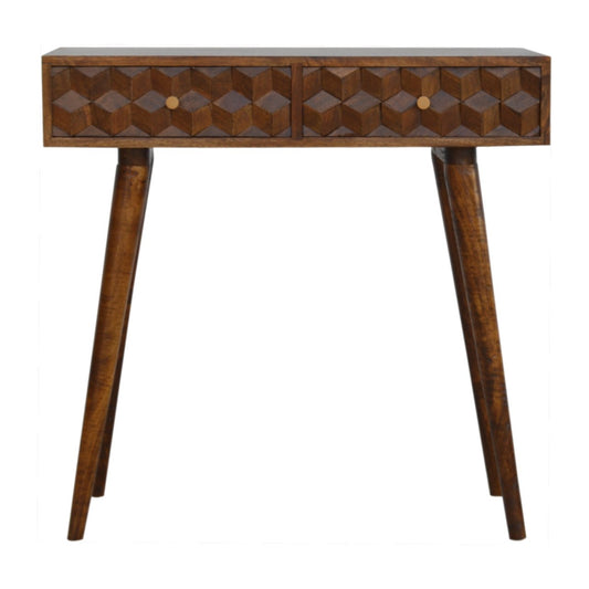 Chestnut Cube Console Table