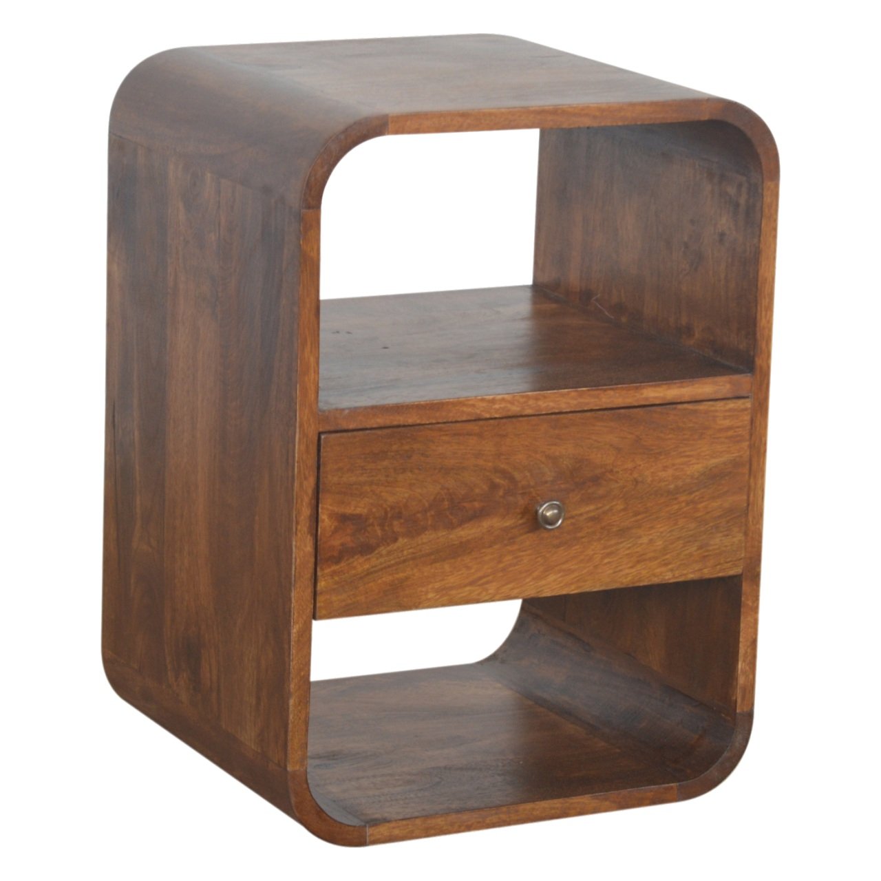 Chestnut Curved Edge Bedside