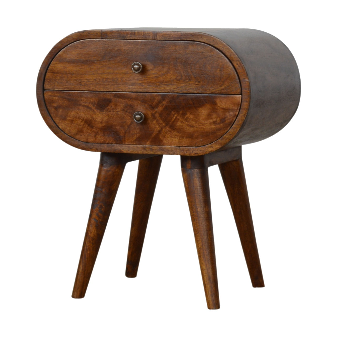 Chestnut Circular Bedside