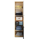 Qubic 04 Tall Storage Cabinet with LED in Oak Artisan