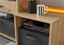 Qubic 10 Bedside Cabinet With LED in Oak Artisan