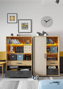 Qubic 05 Storage Cabinet with LED in Oak Artisan