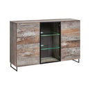 Plank Display Sideboard Cabinet in Oak Canyon Manor Wood