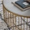 Rugby Marble Top Coffee Table In White With Gold Metal Frame