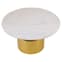 Mekbuda Round White Marble Top Coffee Table With Gold Base