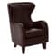 Sadalmelik Upholstered Faux Leather Armchair In Brown