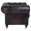 Sadalmelik Upholstered Faux Leather Armchair In Dark Grey