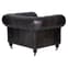 Sadalmelik Upholstered Faux Leather Armchair In Dark Grey