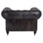 Sadalmelik Upholstered Faux Leather Armchair In Dark Grey