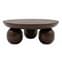 Salerno Mango Wood Coffee Table Round In Dark Wood