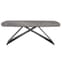 Seta Rectangular Stone Coffee Table With Black Metal Base