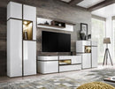 Cross Living Room Set in White Gloss