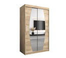 Elypse Sliding Door Wardrobe 120cm in Oak Sonoma