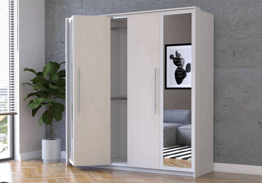 Aurelia Hinged Door Wardrobe 206cm in Silk