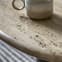 Tartu Marble Coffee Table In Travertine With Dark Wood Base