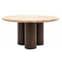 Tartu Marble Coffee Table In Travertine With Dark Wood Base