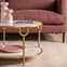 Tombstone White Marble Coffee Table With Gold Metal Frame