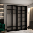 Manhattan I Hinged Door Wardrobe 200cm in Black