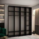 Manhattan I Hinged Door Wardrobe 200cm in Black