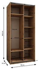 Trosa I Sliding Door Wardrobe 100cm in Oak Artisan