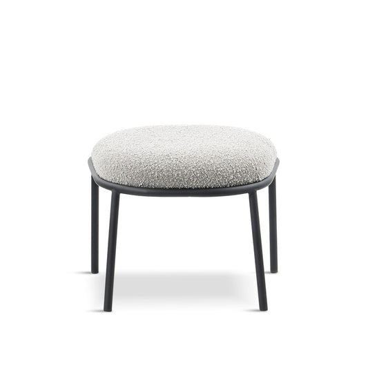 Duke Dark Grey Bouclé Lounge - Matching Stool