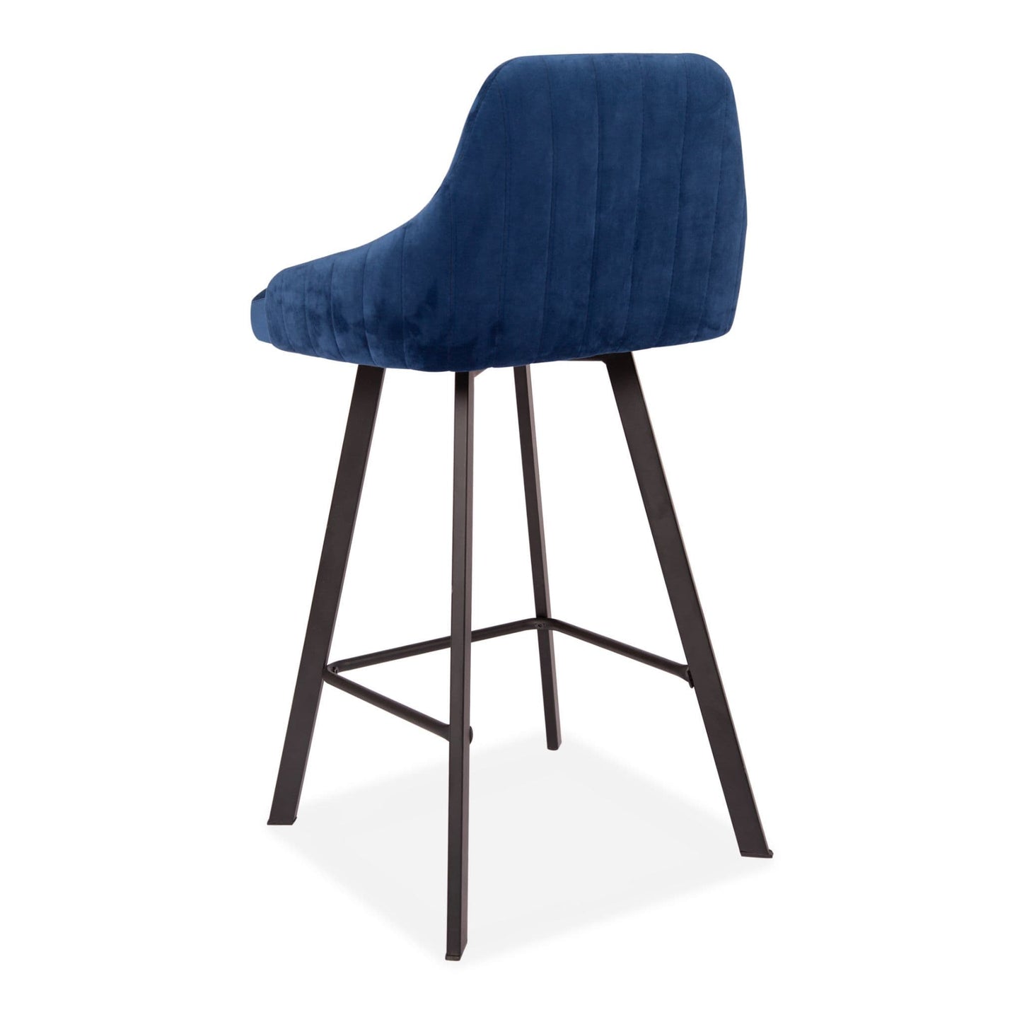 Set of 2 Blue Alfa Velvet Cushioned Barstool